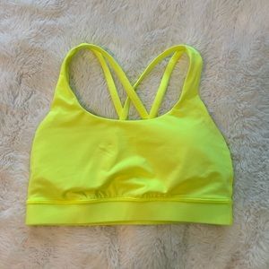 Neon yellow sports bra size 4